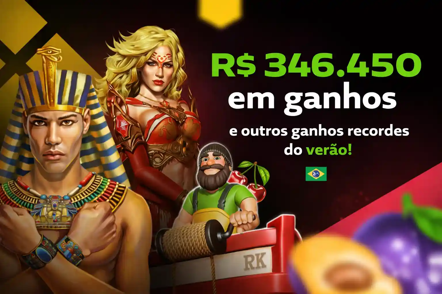Personagens temáticos e destaque para ganhos altos em cassino online