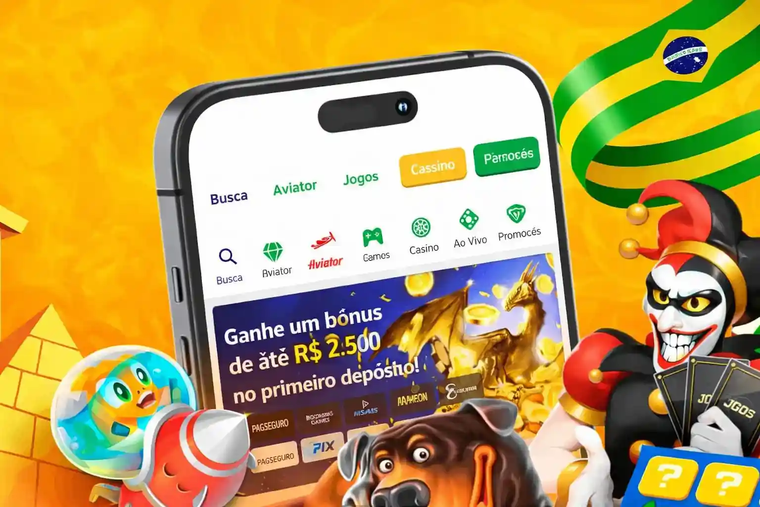 Aplicativo de cassino no celular com bônus e jogos online